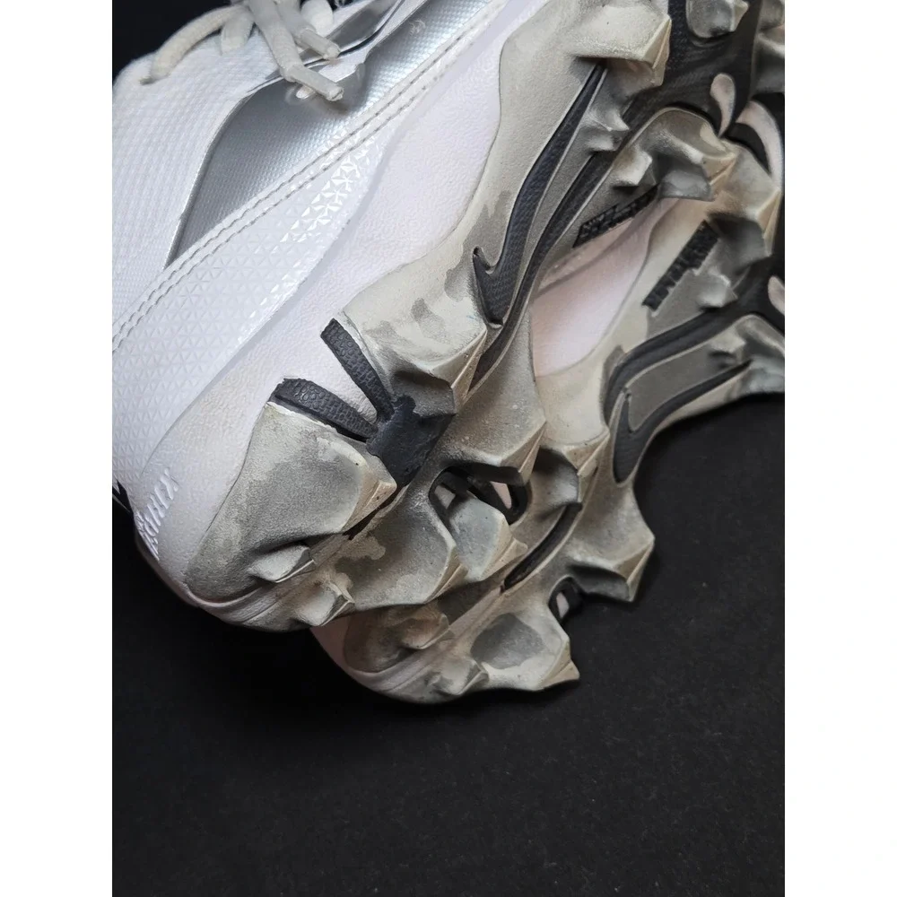 Nike Alpha Huarache 4 Keystone Kids Baseball Cleats White Silver FQ4012-100 2Y